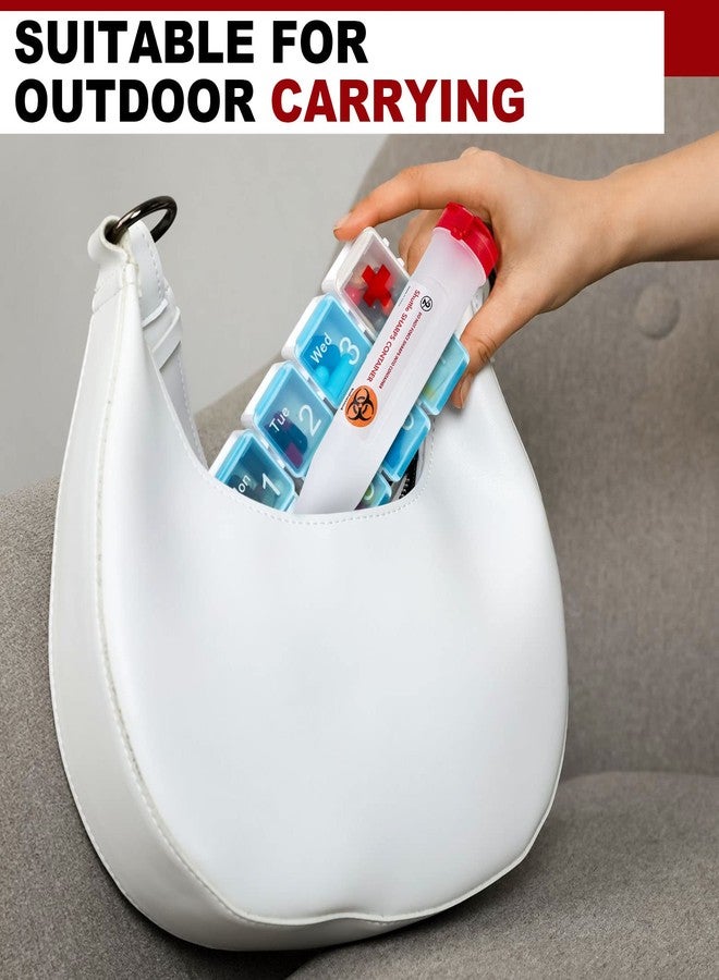 فاباي حاوية فاباي المحمولة للتخلص من الأدوات الحادة، 60 قطعة، 6.5 × 1.38 بوصة، حاويات للتخلص من الإبر، محقنة منزلية مزودة بآلية قفل، مناسبة للسفر، إسعافات أولية، استخدام واحد، لوازم مرضى السكري - Image 4